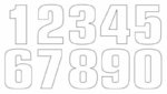 TECNOSEL Número de carrera 8 20x13cm conjunto blanco de 3