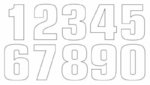 TECNOSEL Número de carrera 8 20x13cm conjunto blanco de 3
