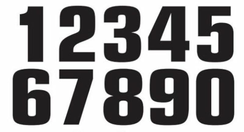 TECNOSEL Race Number 9 20x13cm Black Set of 3, black