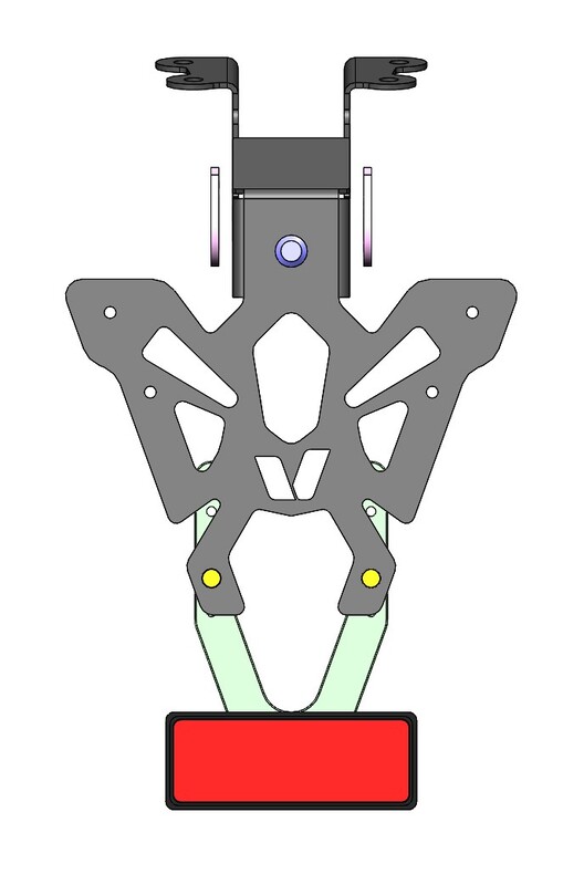 V PARTS Plate Holder Black - Yamaha MT-07, black