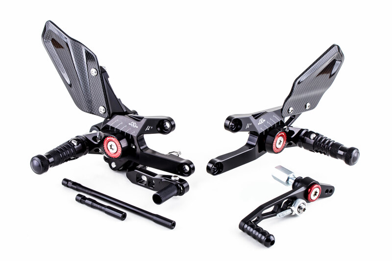 GILLES TOOLING MUE2 Adjustable Rearset Black Honda CBR1000RR, black