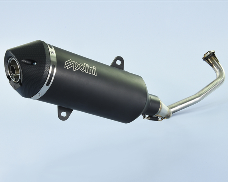 POLINI Maxi-Scooter Full Exhaust System - Black Aluminium Yamaha, black