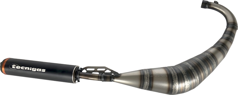 TECNIGAS E-Box Full Exhaust System - Derbi/Gilera GPR50, black, black