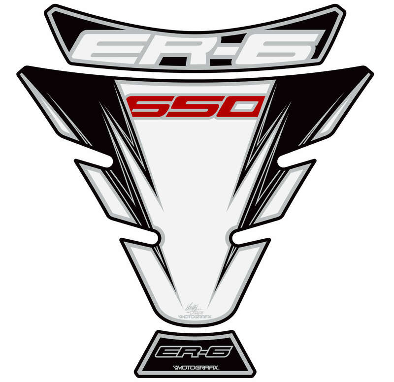 MOTOGRAFIX Tank Pad 3pcs White Kawasaki ER6F/N, white