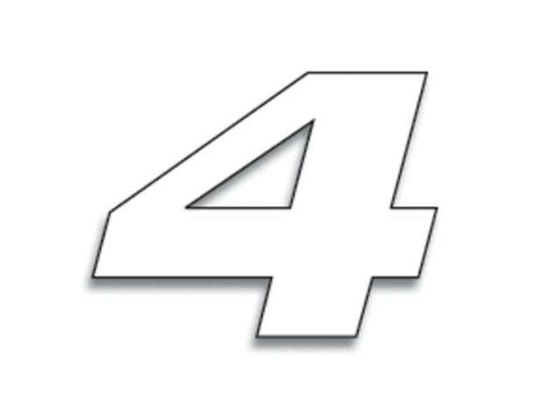 BLACKBIRD Race Number 4 20x25cm White, white