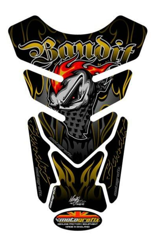 MOTOGRAFIX Tank Pad Street Style 4pcs Black/Gold Suzuki Bandit, black