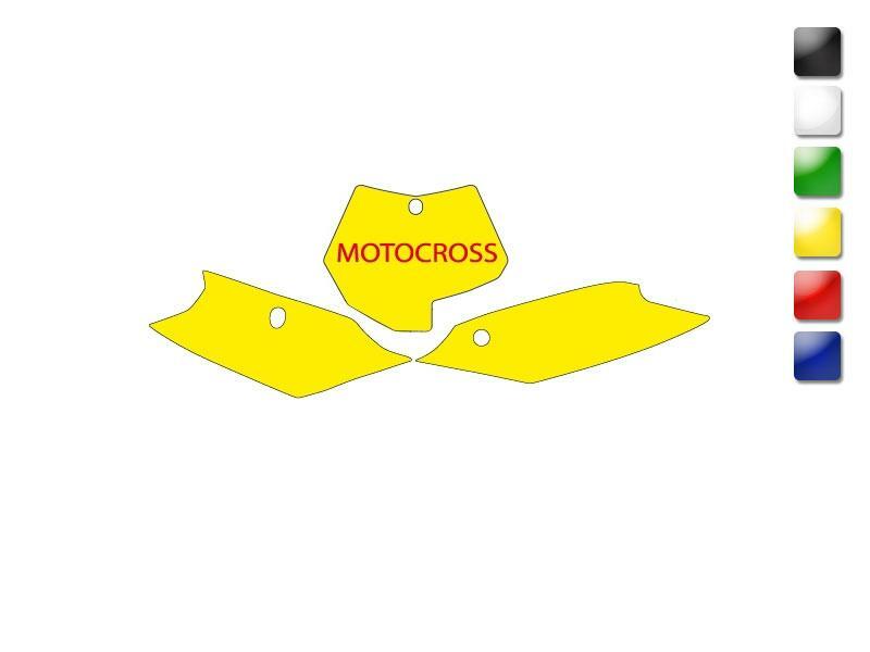 BLACKBIRD Plate Stickers Yellow KTM SX/SXF, black