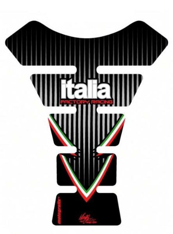 MOTOGRAFIX Tank Pad 1pc Black/Silver Aprilia, black