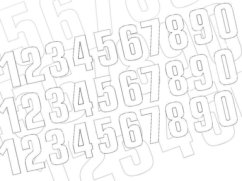 BLACKBIRD Race Number 0 13x7cm White, white