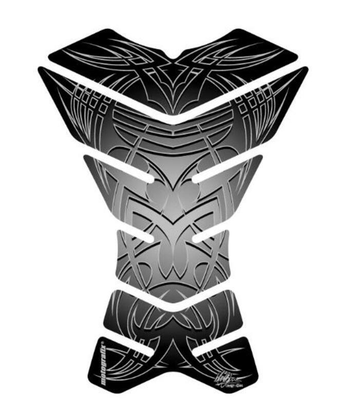 MOTOGRAFIX Tank Pad 3pcs Tribal Black/Silver Honda CBR, black