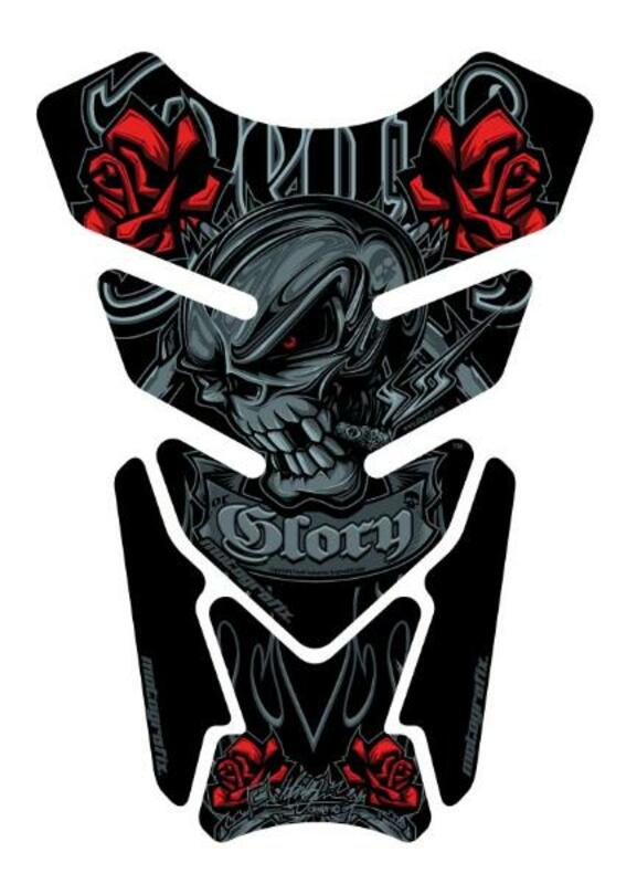 MOTOGRAFIX Tank Pad Street Style 4pcs Death or Glory Black, black