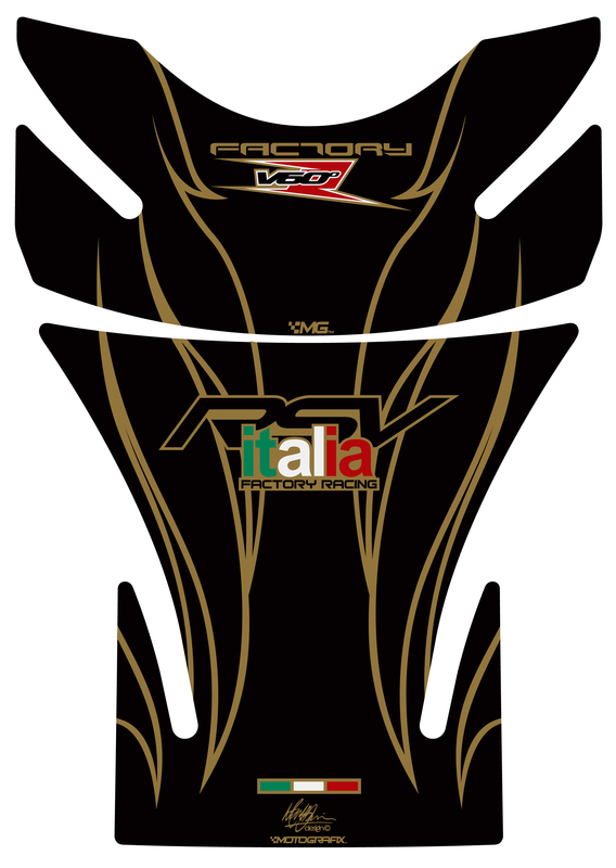 MOTOGRAFIX Tank Pad 2pcs Black/or Aprilia, black