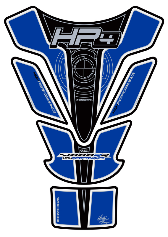 MOTOGRAFIX Tank Pad 5 pcs Blue BMW HP4, Size 300 mm, blue, Size 300 mm