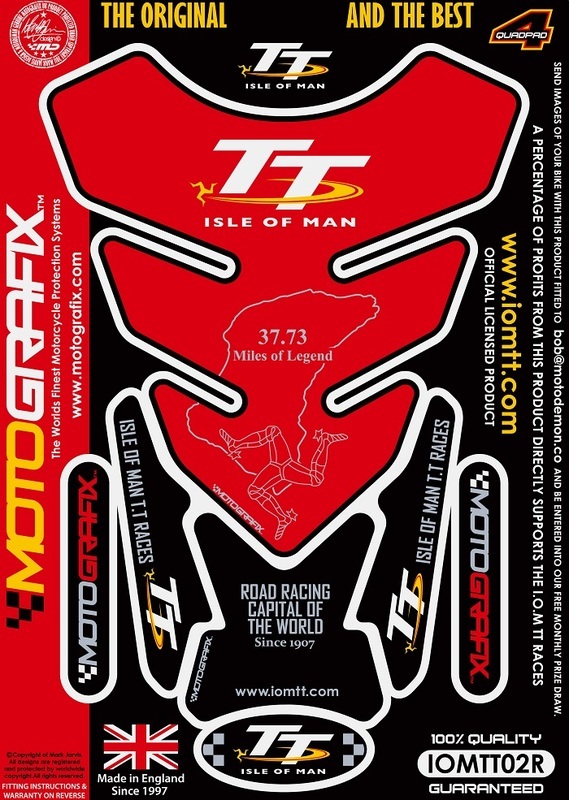 MOTOGRAFIX Protection de réservoir 4pcs rouge Isle of Man