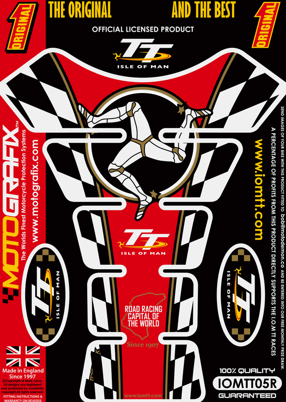 MOTOGRAFIX Tank Pad 1pcs Red Isle of Man, red
