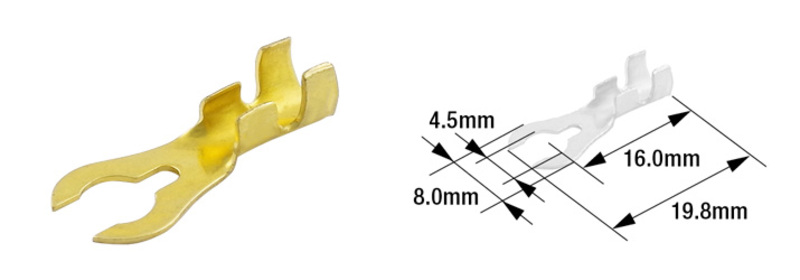 TOURMAX Fork Terminal Male Ø4.5mm type B-21 (per 100)