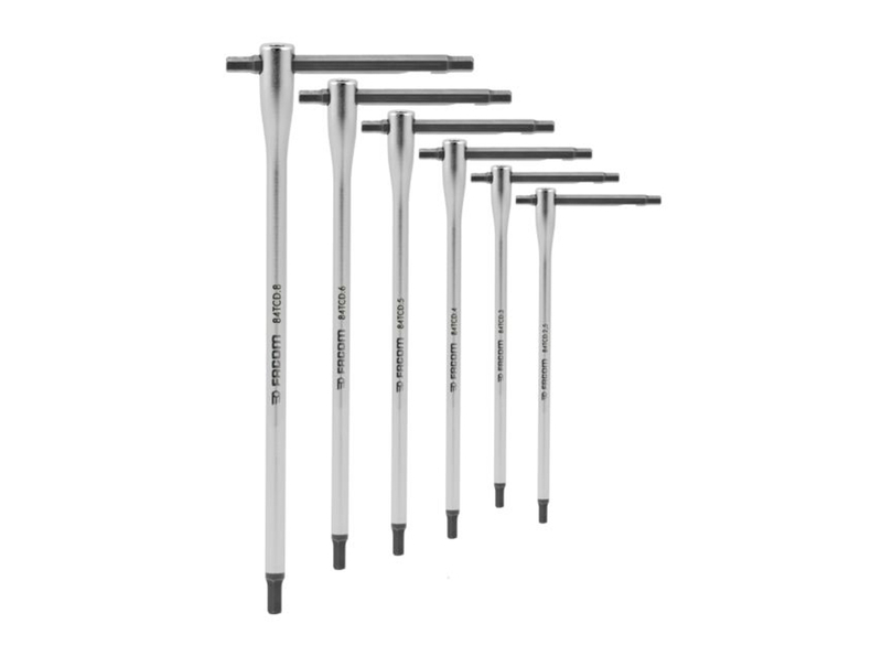 Facom Conjunto de 6 teclas T de 6 lados com barra deslizante