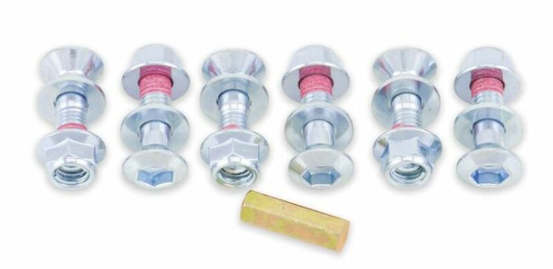 BOLT Kit of silver Bolt sprocket screws and nuts, by 6, silver