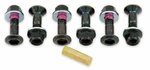 Bolt Kit of black sprocket screws and nuts, by 6