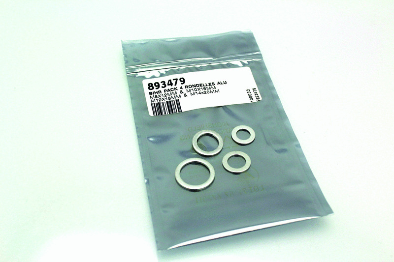 Bihr Pack 4 rondelle in alluminio guarnizione di scarico M8/M10/M12/M14