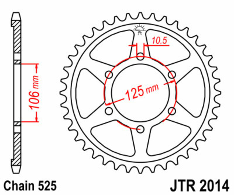 JT SPROCKETS Steel Standard Rear Sprocket 2014 - 525