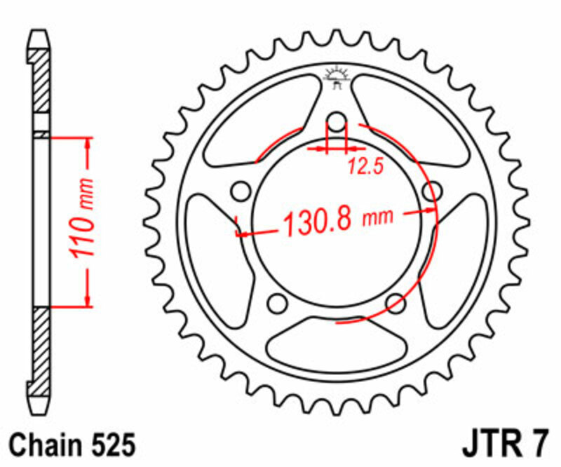JT SPROCKETS Steel Standard Rear Sprocket 7 - 525