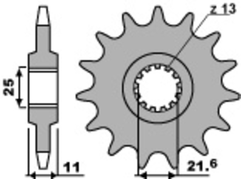 PBR Roda dentada de aço padrão 2142 - 525