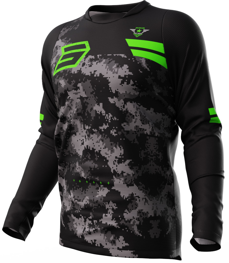 Shot Devo Army Motocross Jersey, black-green, Size XS, black-green, Size XS