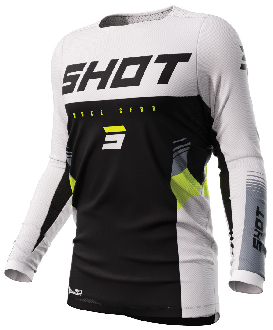 Shot Contact Tracer Motocross Jersey, black-white, Size XS, black-white, Size XS