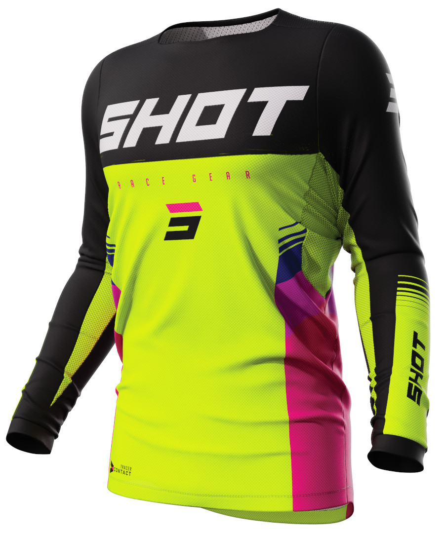 Shot Contact Tracer Motocross Jersey, yellow, Size XS, yellow, Size XS