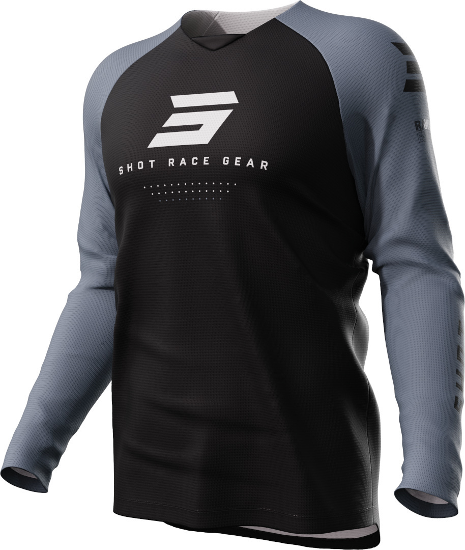 Shot Raw Escape Motocross Jersey, black-grey, Size XS, black-grey, Size XS