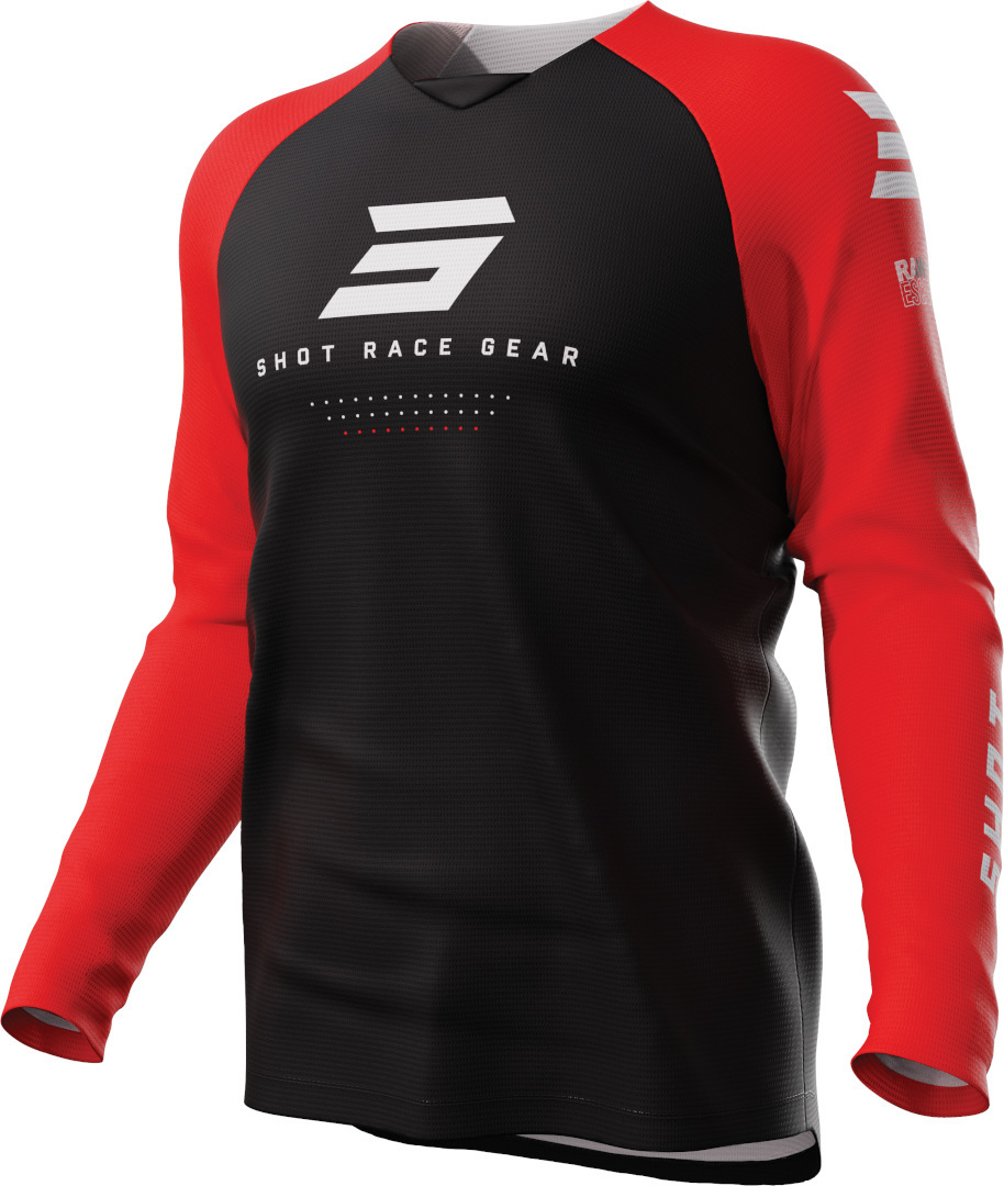 Shot Raw Escape Motocross tröja, svart-röd, storlek XL