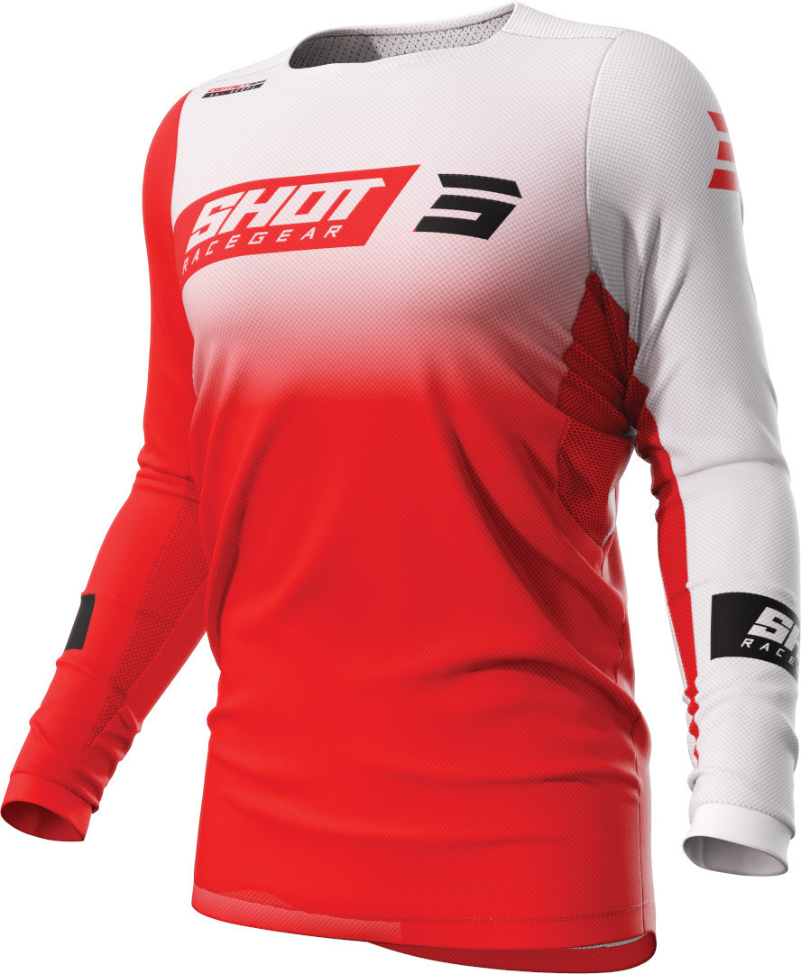 Shot Contact Scope Motocross Jersey, white-red, Size S, white-red, Size S
