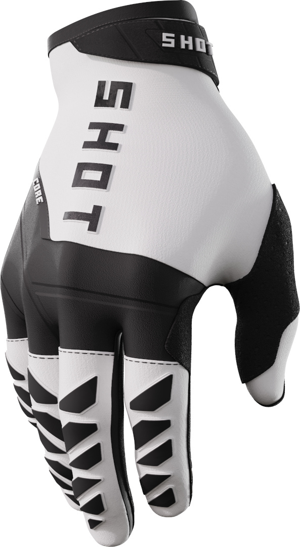 Shot Core Motocross Gloves, black-white, Size S M, black-white, Size S M