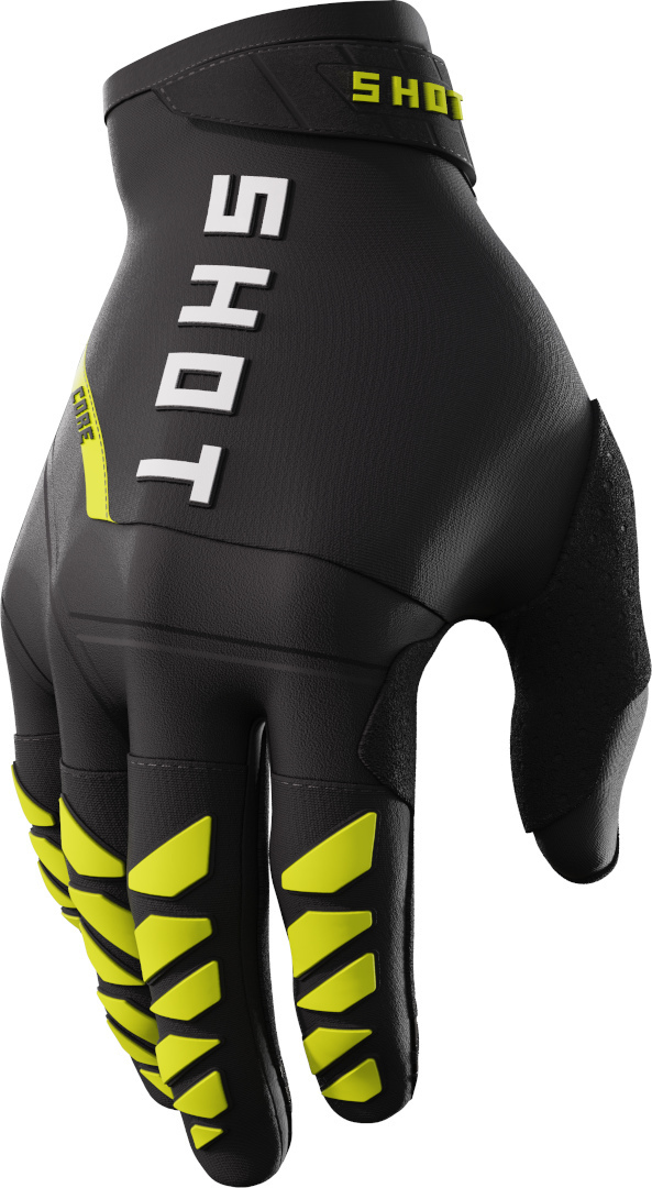 Shot Core Motocross Gloves, black-yellow, Size M L, black-yellow, Size M L