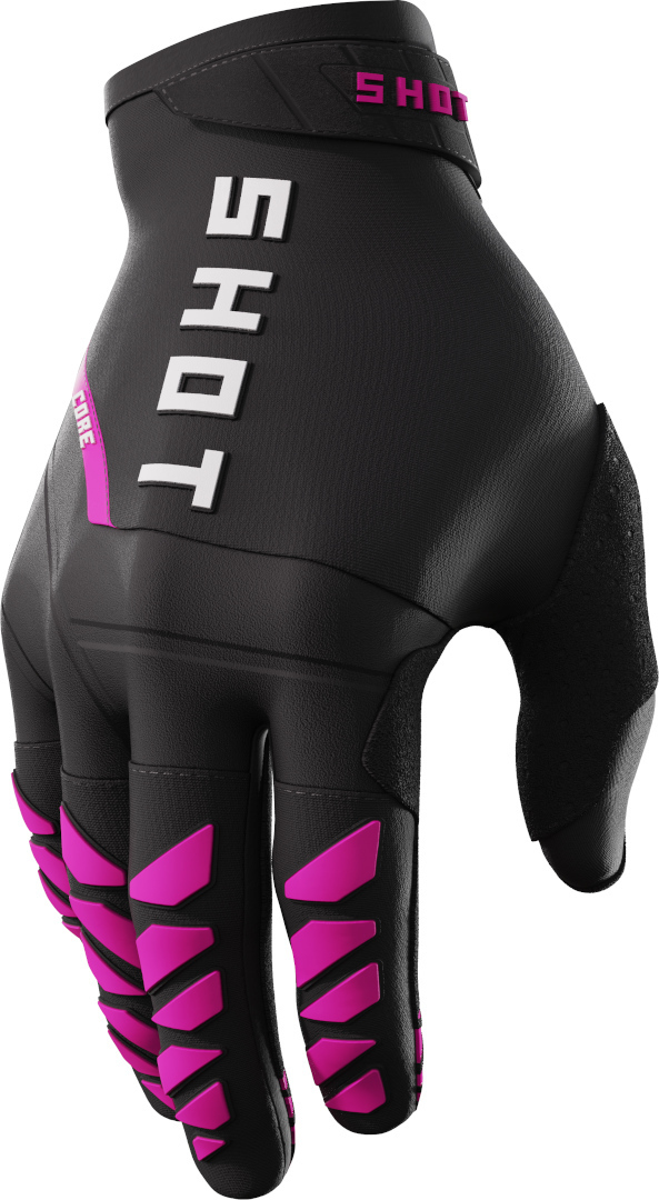 Shot Core Motocross Gloves, black-pink, Size S M, black-pink, Size S M