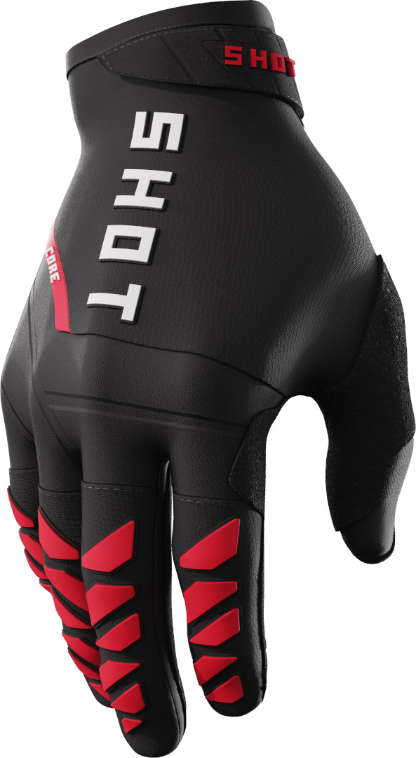 Shot Core Motocross Gloves, black-red, Size M L, black-red, Size M L