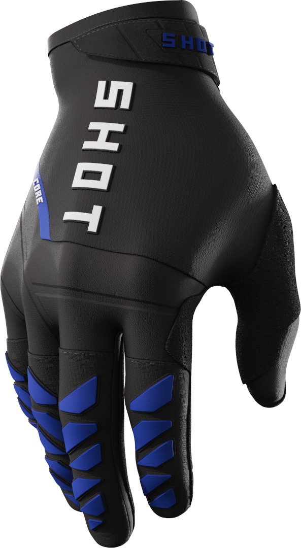 Shot Core Motocross Gloves, black-blue, Size M L, black-blue, Size M L