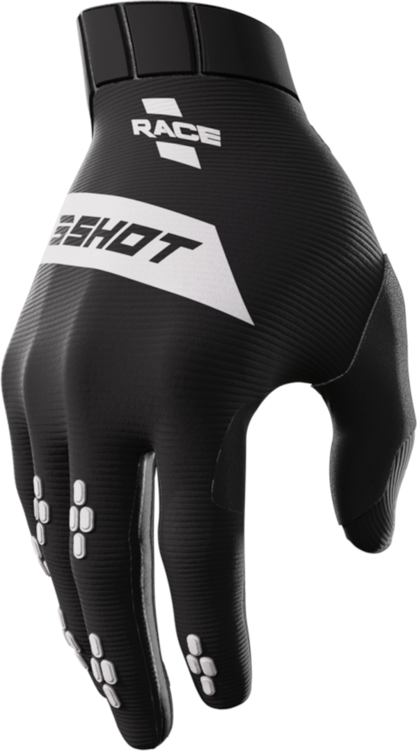 Shot Race Motocross Gloves, black-white, Size S, black-white, Size S