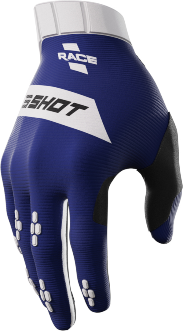 Shot Race Motocross Gloves, white-blue, Size S M, white-blue, Size S M