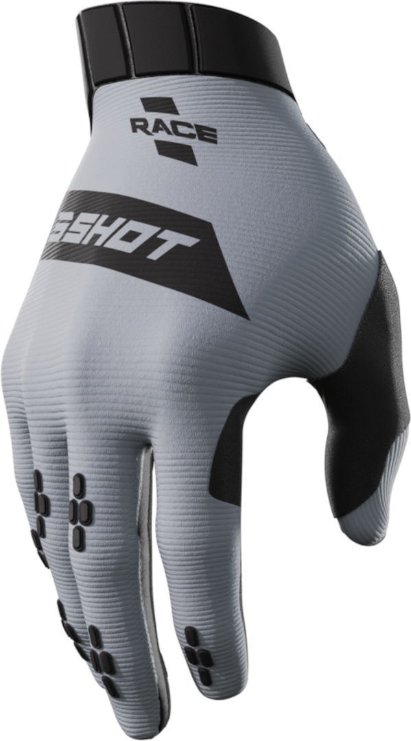 Shot Race Motocross Gloves, black-grey, Size S M, black-grey, Size S M