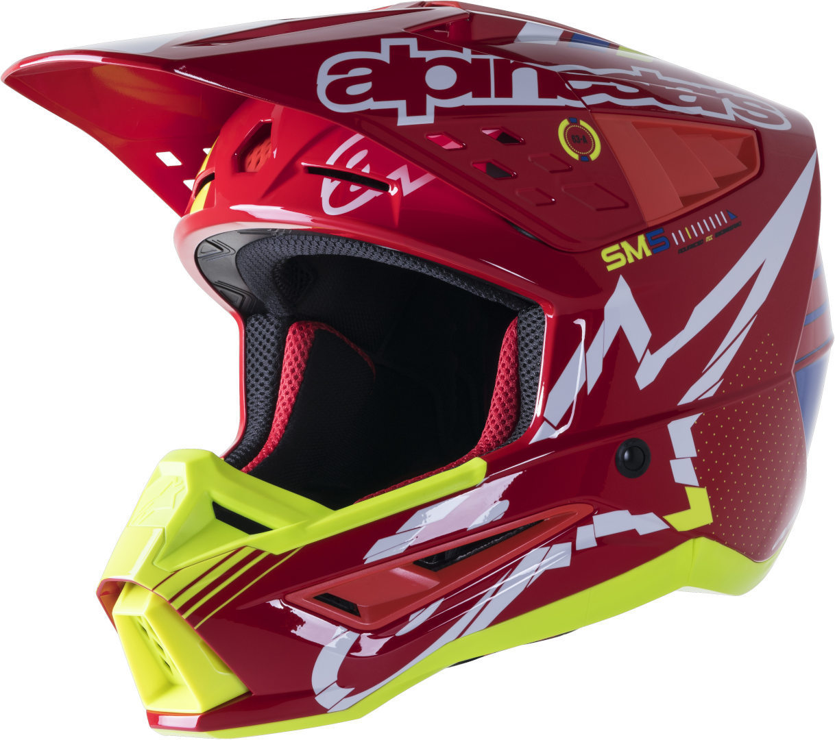 Alpinestars S-M5 Action Motocross Helmet, red-blue, Size 2XL, 2XL Red Blue unisex