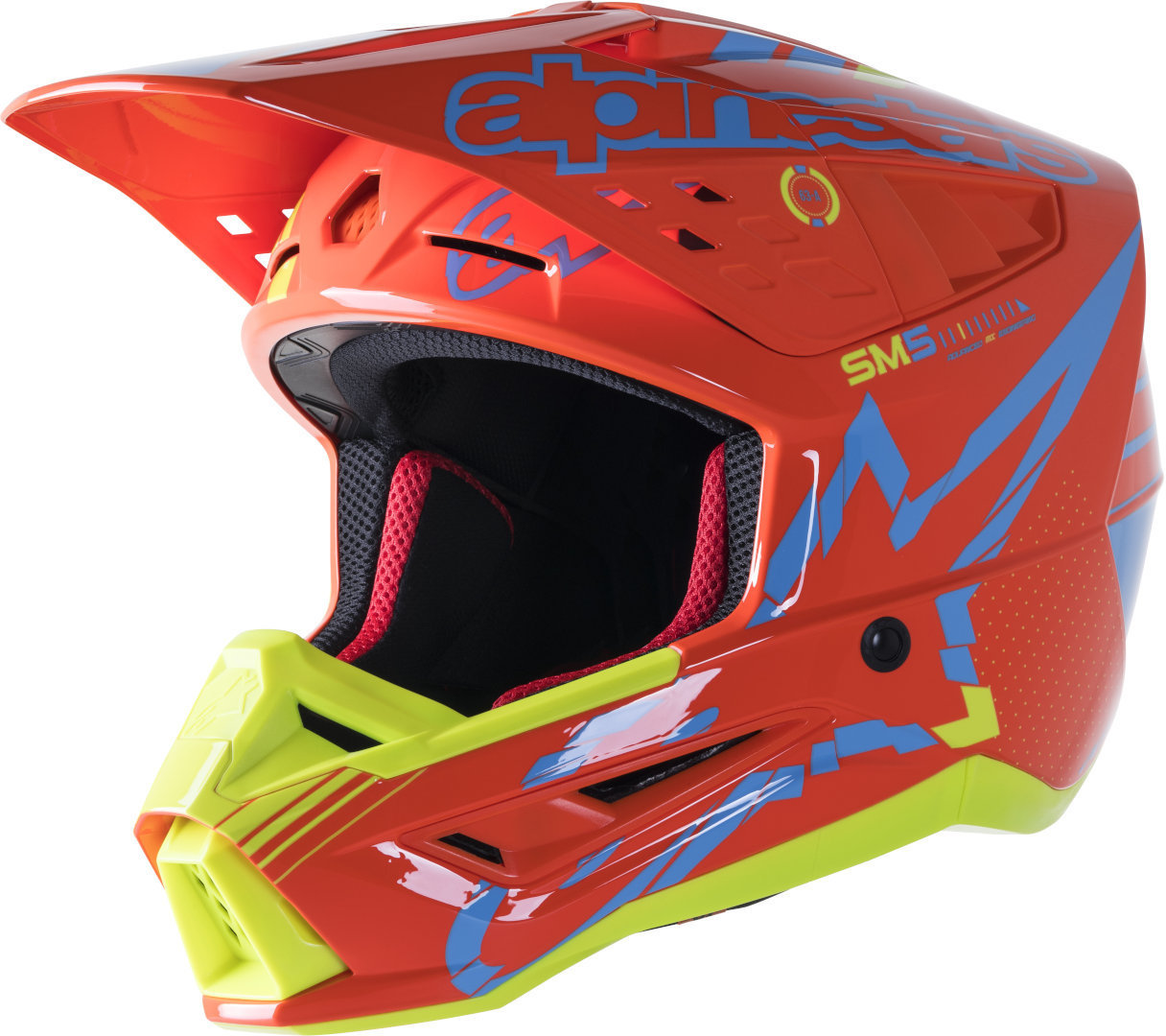 Alpinestars S-M5 Action Motocross Helmet, blue-orange, Size 2XL, 2XL Blue Orange unisex
