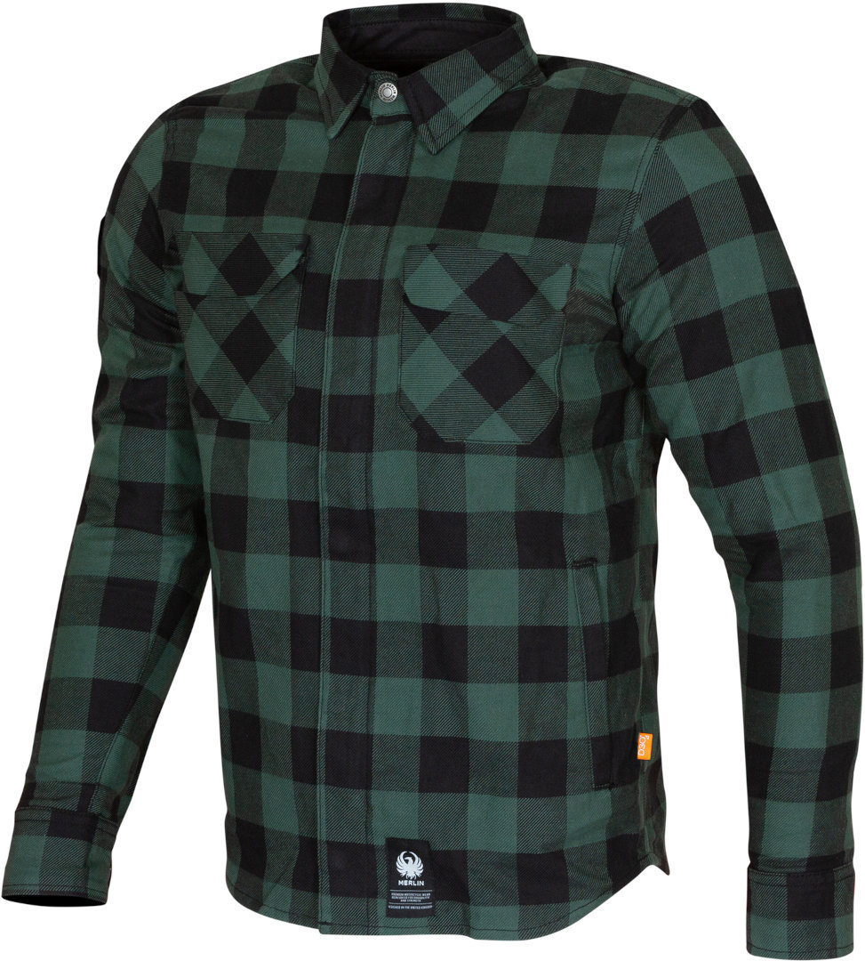 Merlin Sherbrook D30 Single Layer Motorcycle Shirt, black-green, Size S, black-green, Size S