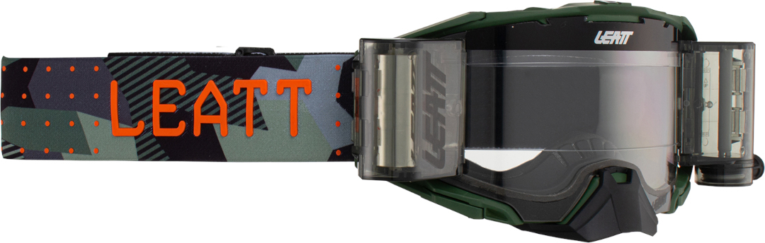 Leatt Velocity 6.5 Camo Roll-Off Motocross Goggles, black-green, black-green, Size One Size