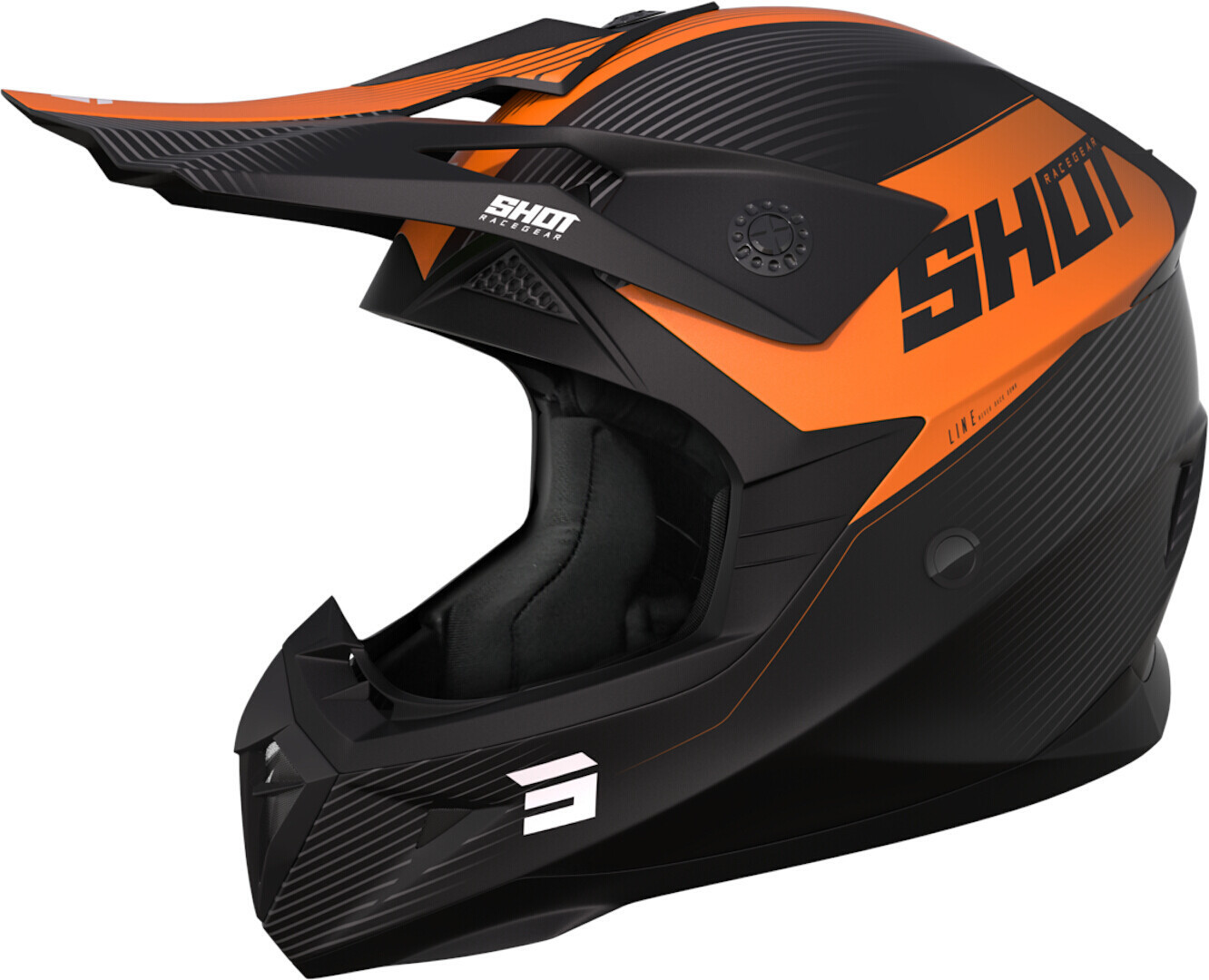 Shot Pulse Line Motocross Helmet, black-orange, Size XS, black-orange, Size XS