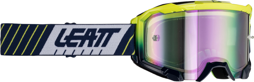 Leatt Velocity 4.5 Iriz Stripes Motocross Goggles, black-yellow, black-yellow, Size One Size