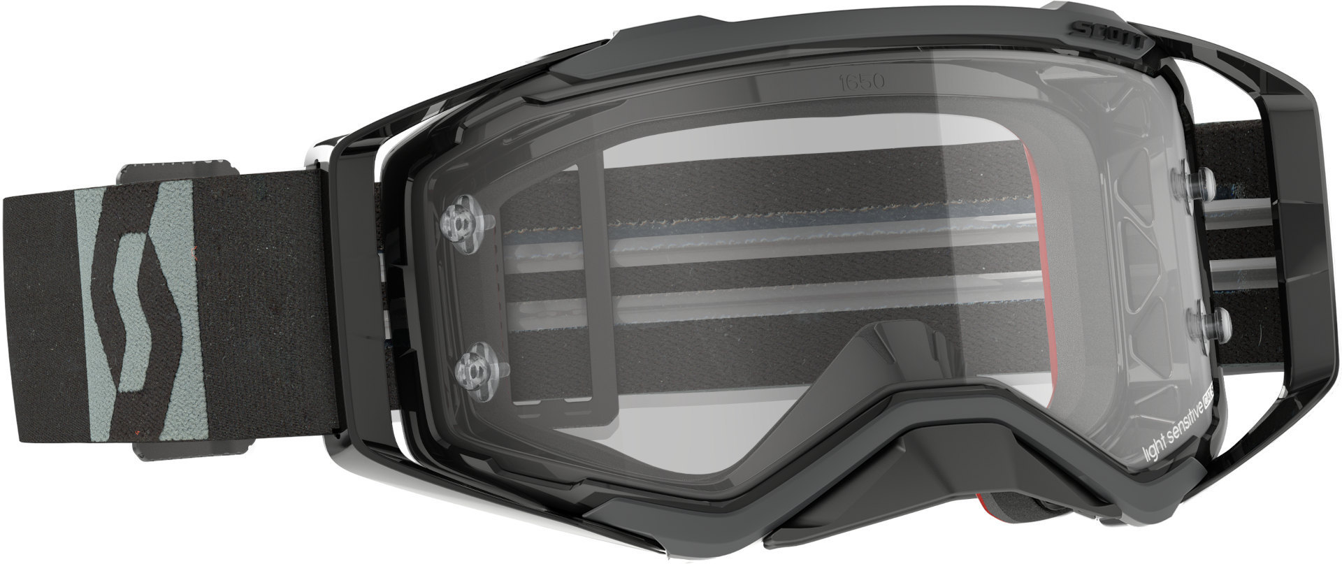 Scott Prospect LS Black/Grey Motocross Goggles, black-grey, black-grey, Size One Size