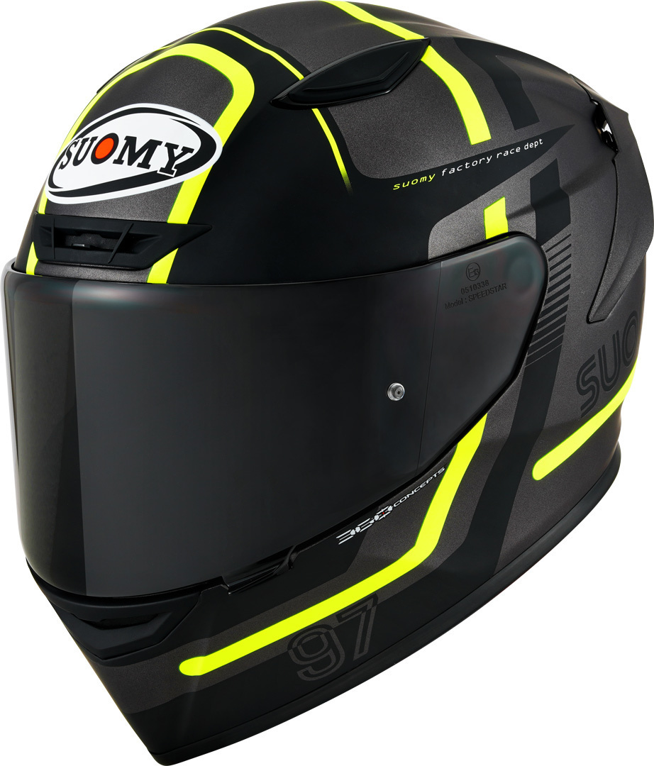 Suomy Track-1 Ninety Seven 2023 Casque, noir-jaune, taille XS pour Hommes