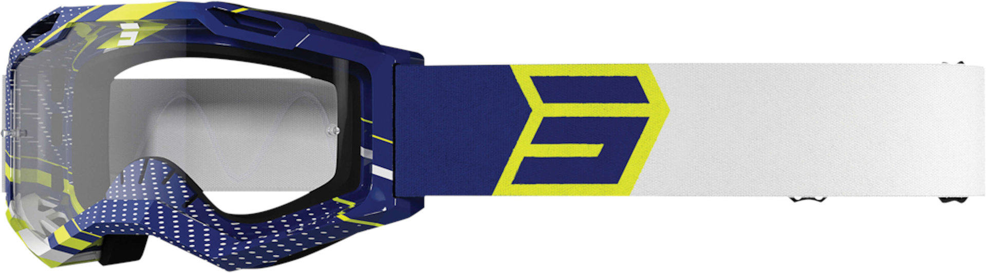 Shot Assault 2.0 Drop Motocross Goggles, white-blue-yellow-multicolored, white-blue-yellow-multicolored, Size One Size